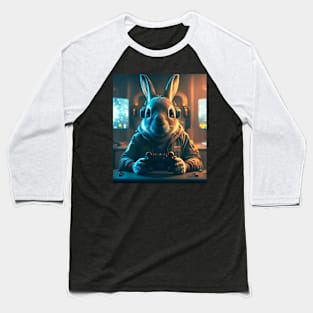 Cute bunny loves gaming Baseball T-Shirt